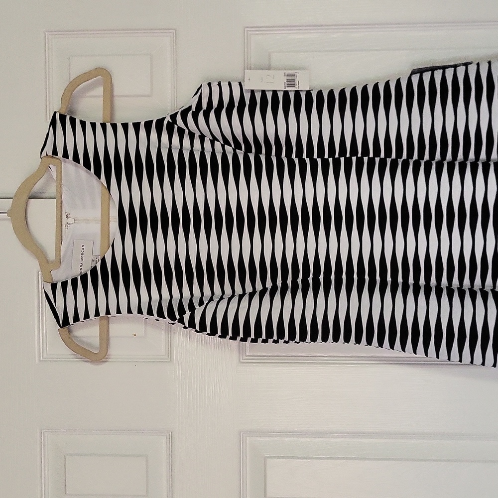 Donna Morgan black and white dress.